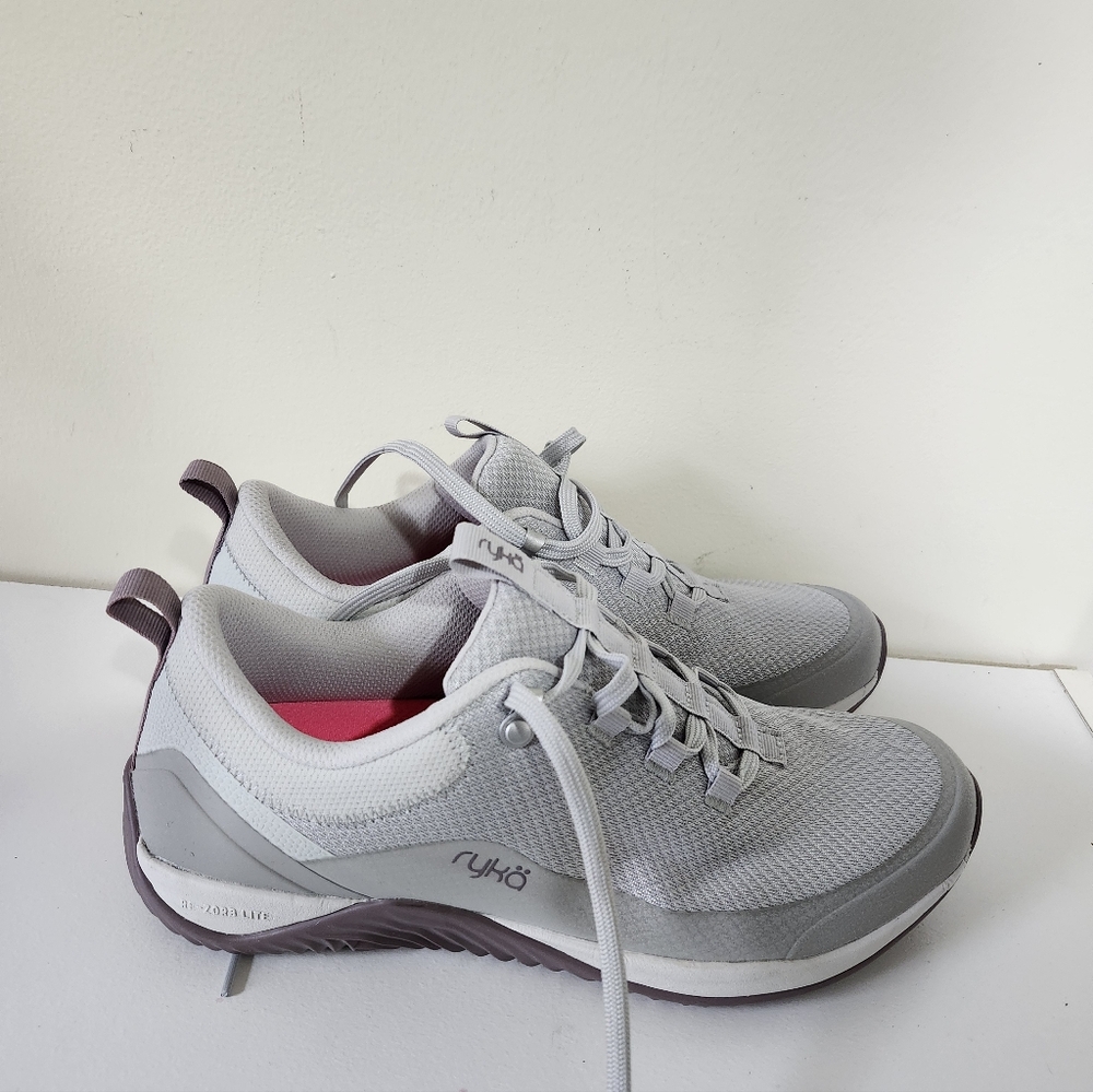 Ryka Re-Zorb Women's 8.5 Light Cushioned Gray and Pink Athletic Shoes Sneakers